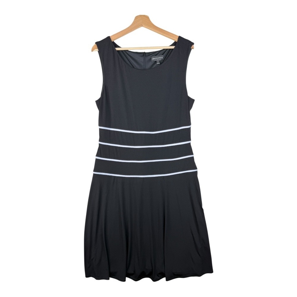Connected Apparel‎ Sleeveless A-line Dress size 16 Black/White